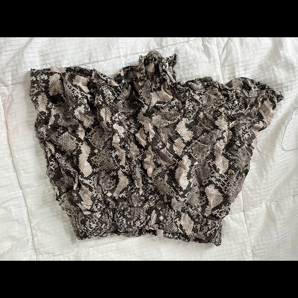 snake print H&M flow shorts